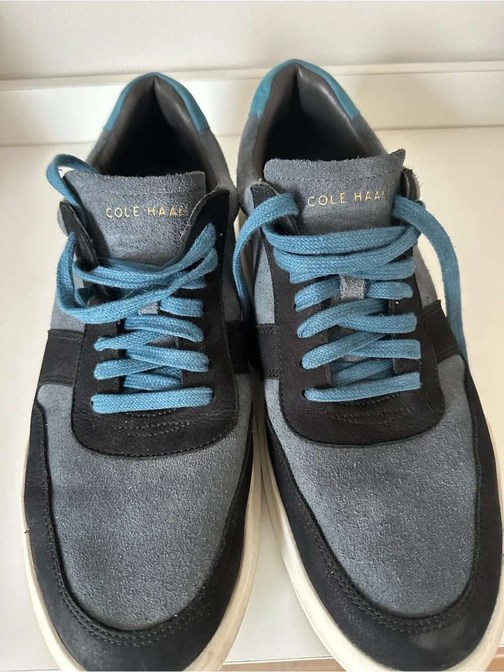 Cole Haan Grey and Teal Suede Men's Sneakers